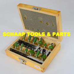 Frezenset profi super 12 delig HW-hardmetaal in houten kist schacht 8 mm | 20608